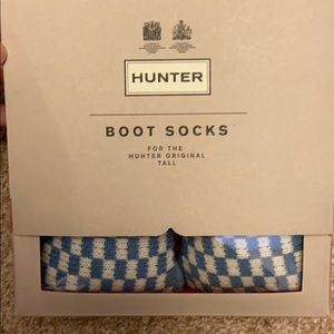 Hunter Tall Boot Socks (Sky/White) size L (8-10)